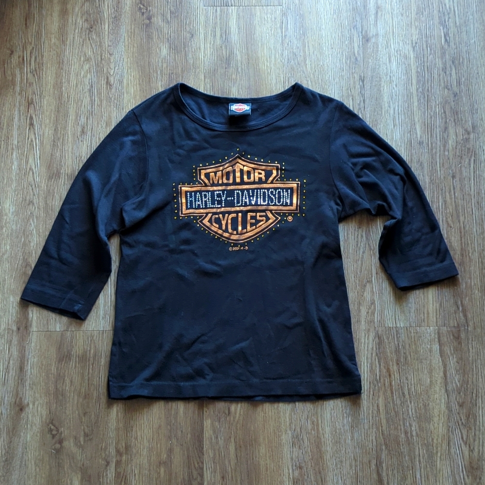 Vintage Harley Davidson 3/4 Sleeve T-shirt